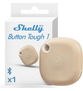 Blu Button Tough 1 Mokka – Smart Scene Bluetooth düğmesi, ev otomasyonu, IP54 sertifikalı, uzun menzil (10 – 30 m), çoklu tıklama etkinleştirme, ağ geçidi gerekli, BTHome protokolü