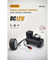 Volemi VM-724 Araç Şişirme Pompası / Motor-Top-Bisiklet-Motorsiklet Çok Amaçlı Hava Kompresörü 12V G