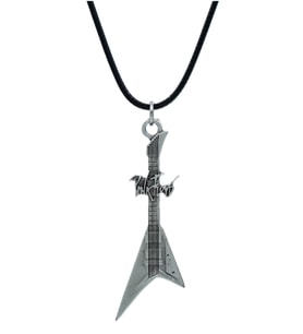 Pink Floyd Elektro Gitar Deri ip Kolye - Gümüş Kaplama - Kadın Erkek Kolye - No:1035