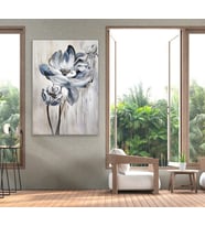 Tablolife Soyut Çiçekler Yağlı Boya Dokulu Tablo 75X100,Çerçeve;Çerçevesiz