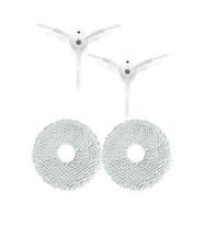 Roborock QRevo Pro Uyumlu 2 Adet Beyaz Yan Fırça 2 Adet Mop Fiber Paspas