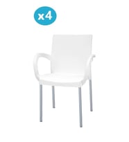 Omnipazar MT-CF880 Mare Plastik Bahçe Balkon Koltuk Sandalye 4'lü Set