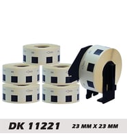 EcotagPlus Brother DK 11221 Etiket 23 mm x 23 mm - 6 X 1000 Adet + Tutucu