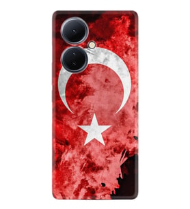 Vivo V29 Lite Kılıf Resimli Desenli Baskılı Silikon Şanlı Türk Bayrağı 1315