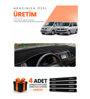 e-biz VW TRANSPORTER T5 TEK KAPAKLI (2003-2016) Uyumlu Torpido Koruma Örtüsü Oto Kılıfı - Siyah - VW027