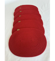 Jüt Amerikan Servis Sofra Altlığı, Masa Dekoru Supla Oval 30x40 6lı (Kırmızı)