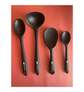 Sert Uçlu Isıya Dayanıklı Yanmaz Silikon Kaşık Seti 4 Parça 22-28cm