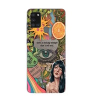 Samsung Galaxy A21S Uyumlu Vintage Kolaj Desenli Şeffaf Telefon Kılıfı