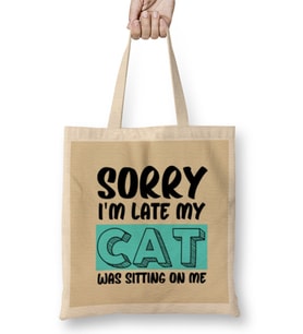 Funny Cat Lover Gifts For Women Men Kids Bez Çanta Uzun Saplı