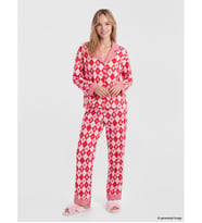LCW Young Kırmızı Yılbaşı Temalı Kadın Pijama Takımı
