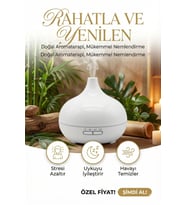 Rahatlatıcı Aroma Difüzörü ve Gece Işığı, 7 LED, Hava Nemlendirici, Kumandalı, 500 ml
