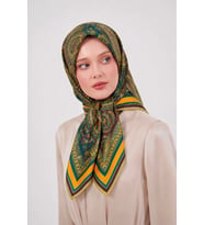 Lesscarves Pamuk İpek Eşarp Etnik Desenli LS2205
