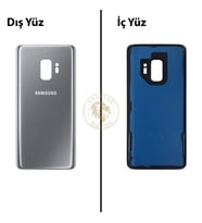 Samsung Galaxy S9 Gri Renk Arka Kapak Arka Cam Batarya Kapağı Pil Kapağı Lazer Kesim Back Cover Galaxy S9 Uyumlu