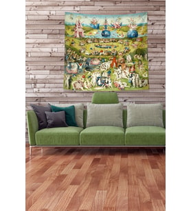 Yeşil Panayırdaki İnsanlar Leke Tutmaz Kadife Kumaş Duvar Örtüsü Duvar Halısı Tapestry