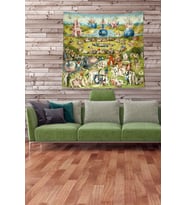 Yeşil Panayırdaki İnsanlar Leke Tutmaz Kadife Kumaş Duvar Örtüsü Duvar Halısı Tapestry
