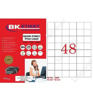 A1 Etiket Lazer Etiket tw-2048 100 A4 Sayfa Laser Etiket 32 x 32 mm Boyutunda 1 A4 Sayfada 48 Etiket