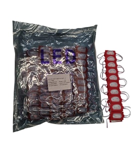 100 Adet 12 Volt 1.2 Watt Dar Açılı Tek Lensli Kırmızı Led Modül IP65 1 Paket