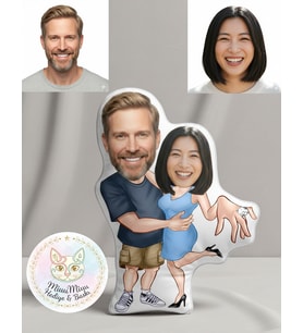 Kişiye Özel Pırlantalı Çift Şekilli Maskot Yastık