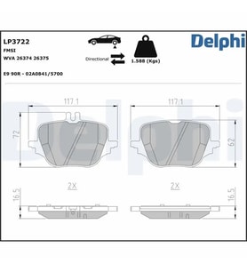 DELPHI LP3722 Arka Fren Balatasi A0004204103 A0004209305
