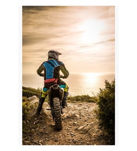 Enduro Bisiklet Sürücüsü Tablo Ahşap Poster Dekoratif