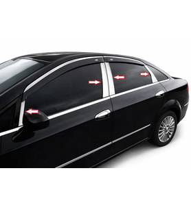 Fiat Linea 2007-2018 Arası Krom Direk Nikelajı 8 Parça Paslanmaz Çelik