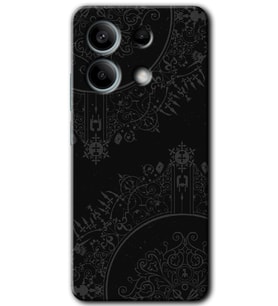 Xiaomi Redmi Note 13 Kılıf HD Desen Baskılı Kılıf - Siyah Mandala