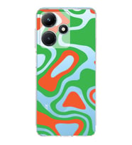 PrintiFy İnfinix Hot 30i Uyumlu Kamera Korumalı Renkli Desen Tasarımlı Şeffaf Silikon Kılıf