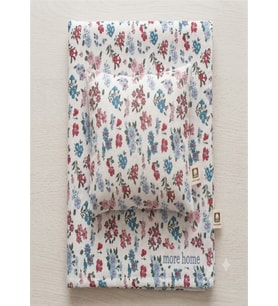 More Home % 100 pamuklu Bebek 90x90 Müslin örtü +35x45 Yastık Kılıfı Çiçek Desenli