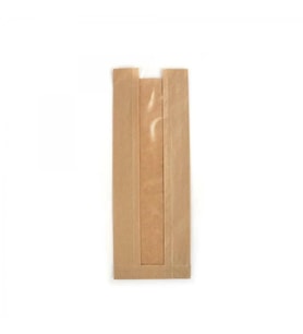 Pencereli Şemua Çizgili Baget Ekmek Fırın Kese Kağıdı - Orta boy -15x33 Cm. -2.5 Kg - Ort. 400 Ad