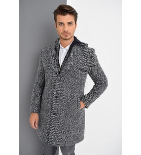 PLT8371 DEWBRRY ERKEK PALTO-DESENLİ LACİVERT