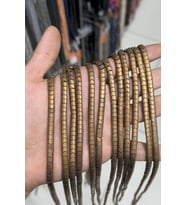 Hematit Taşı Yassı Balık Sırtı Kesim Mat Kahverengi 6x4mm Doğal Taş Dizi