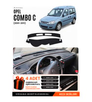 e-biz OPEL COMBO C (2001-2011) Uyumlu Torpido Koruma, Torpido Örtüsü, Torpido Kılıfı - Siyah-Gri - OP007