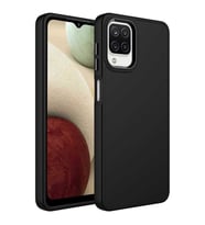Galaxy M32 Kılıf Zore Luna Dışı Soft Yumuşak İçi Kadife Kılıf (Siyah)