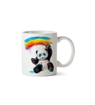 Panda Gökkuşağı Porselen Kupa Bardak