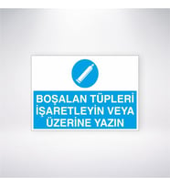 Boşalan Tüpleri İşaretleyin veya Üzerine Yazın 21x28 Arkası Yapışkanlı Levha