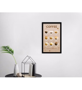 BK Home Coffee Tasarımlı Dekoratif Ahşap Siyah Çerçeveli Tablo-13