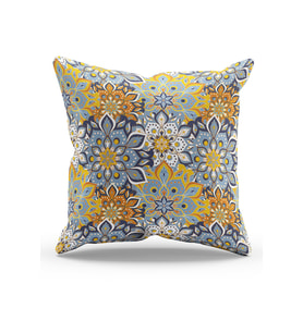 Moud's Çift Tarafı Baskılı India Pattern-6 Desenli Süet Kırlent Kılıfı