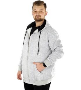 Mode XL Büyük Beden Erkek Sweatshirt Zippered Recycle B20533 Grimelanj