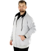 Mode XL Büyük Beden Erkek Sweatshirt Zippered Recycle B20533 Grimelanj