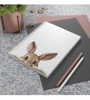Tavşanlı Beyaz Kapaklı Spiralli Çizgili Defter