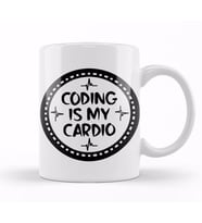 Coding Is My Cardio Fitness Gym Workout Mens  s Kupa Bardak Porselen