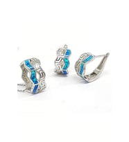 italyanTasarmı Opal Taşlı  Kupe Kolye TakiSeti