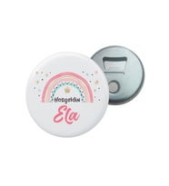 Kişiye Özel Tasarım  Gökkuşağı Ve Kalp Baskılı Hoşgeldin Bebek Magnet Açacak (10 Adet)