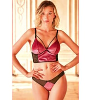 Amora Secret Kadife Balensiz Desteksiz Dolgusuz Yaka Detaylı Bralet Sütyen Ve Slip Takım