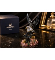 Swarovski Taşlı Kartal Biblo 11 CM  Kristal Görünümlü Lüks Dekoratif Kartal Objesi
