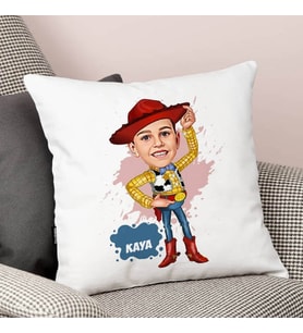 Kişiye Özel Oyuncak Kovboy Çocuk Karikatürlü Yastık