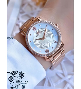 Ferro Rose Gold Renk 3 Atm Suya Dayanıklı Çelik Kordon Özel Tasarım Kadın Kol Saati BFL2126AWT-C