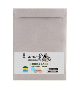 Torba Zarf 32x42 Cm Kraft 90 Gr Silikonlu 250'li 1 Paket Artlantis 320*420 Mm Torba Zarf Kraft 250 li 1 Paket (Renksiz)