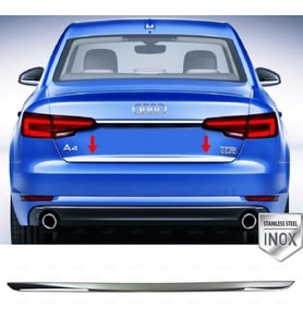 Audi A4 Krom Bagaj Alt Çıtası 2015 Üzeri Paslanmaz Çelik