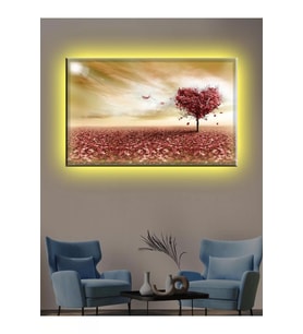 Led Işıklı Kalpli Ağaç  (salon  Tablosu)